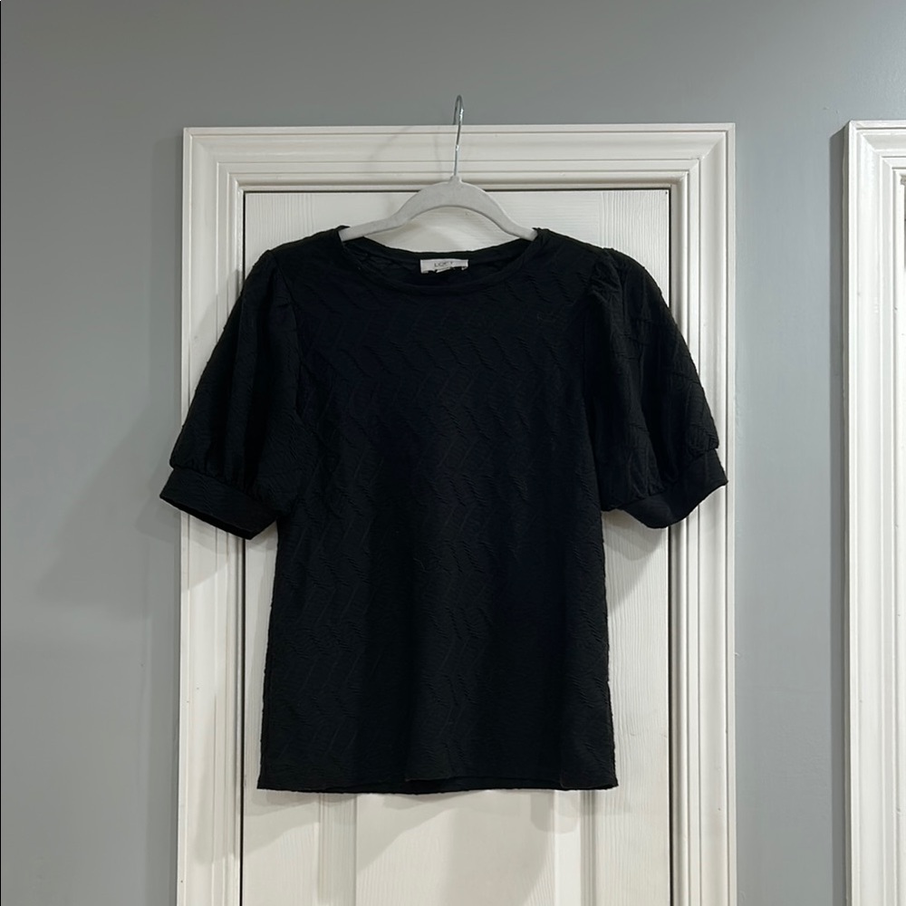 Black Textured Women's Top From Loft